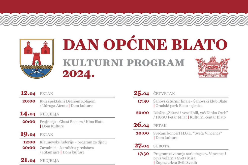 Dan Općine Blato - Kulturni program Tjedna Blata 2024. godine