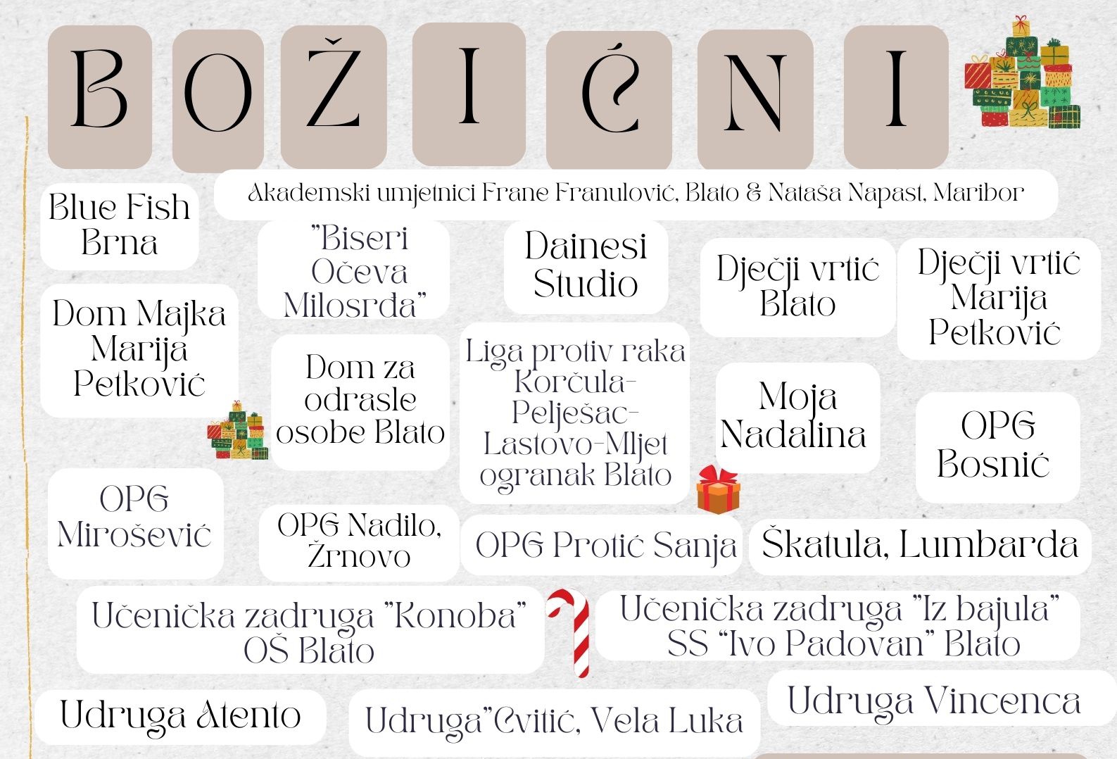 Božićni sajam - Okusi i mirisi zavičaja/Gradski park Blato, subota, 7.prosinca 2024. (9:30 - 13:30)