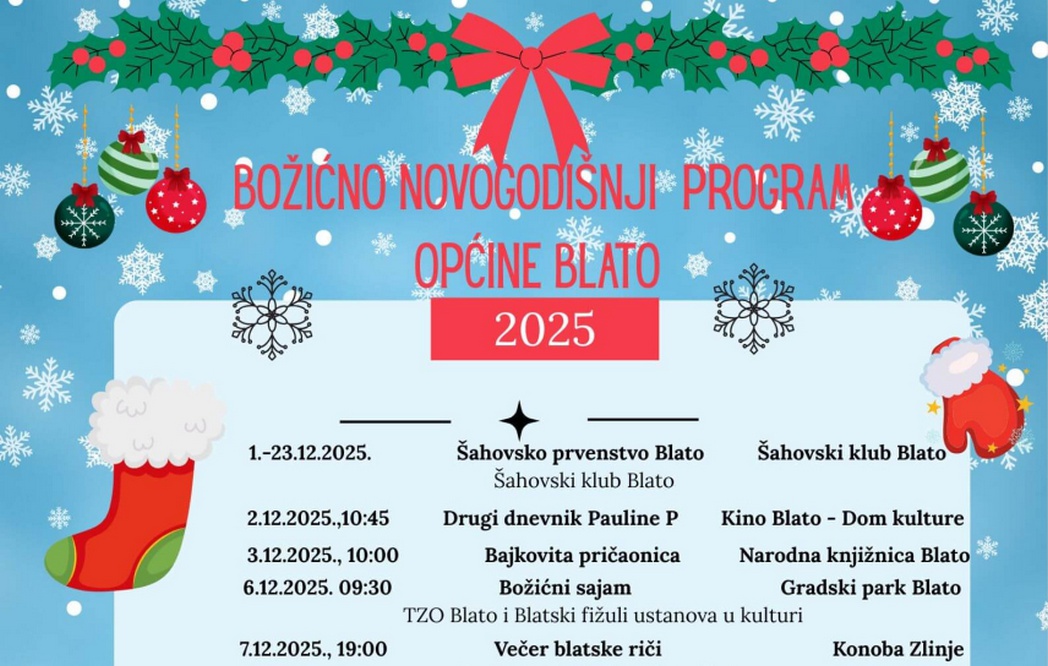 Božićno novogodišnji program Općine Blato 2025.